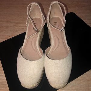 J.Jill Wedge Heel Espadrille Cecile Sandals with Ankle Strap Tan Size 6